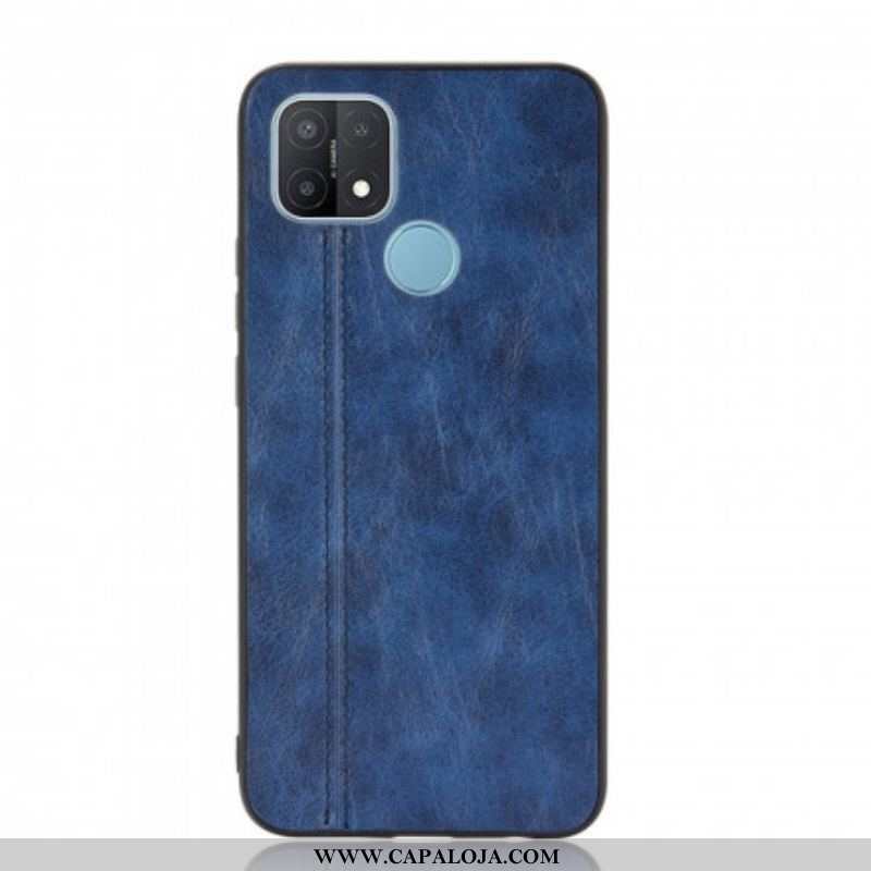 Capa Para Oppo A15 Efeito Couro Couture