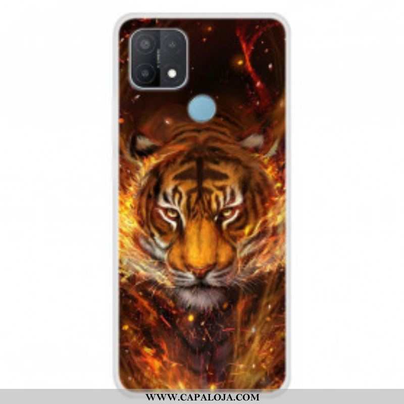 Capa Para Oppo A15 Tigre De Fogo