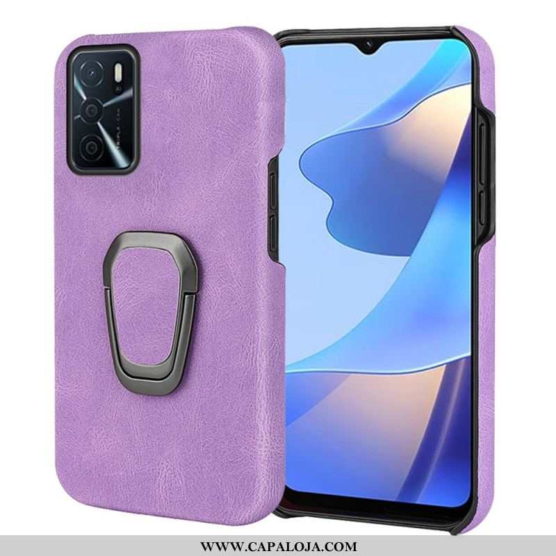 Capa Para Oppo A16 / A16s Novas Cores Com Suporte Para Anéis De Efeito De Couro