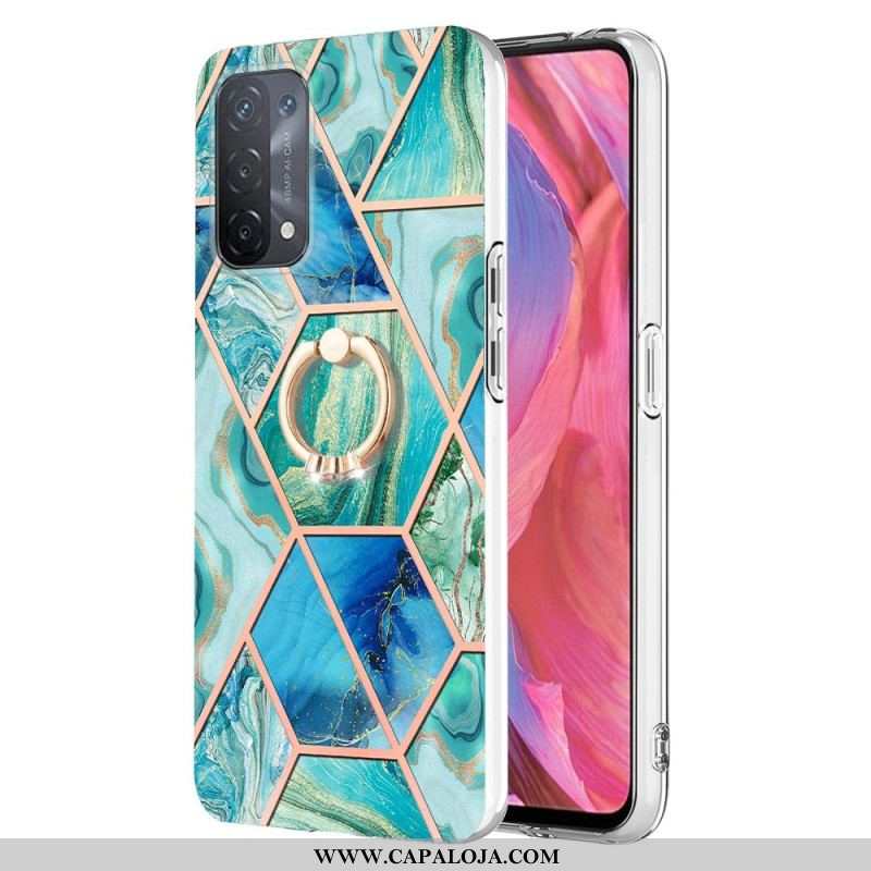 Capa Para Oppo A54 5G / A74 5G Mármore Com Suporte De Anel