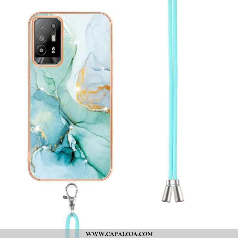 Capa Para Oppo A94 5G Mármore Com Cordão