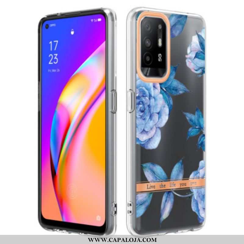 Capa Para Oppo A94 5G Peônias Flores Sem Costura