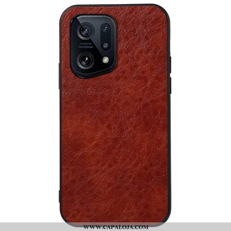 Capa Para Oppo Find X5 Efeito Couro