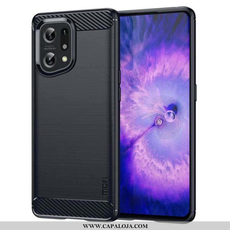 Capa Para Oppo Find X5 Fibra De Carbono Escovada Mofi