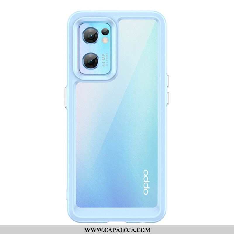 Capa Para Oppo Find X5 Lite Bordas Coloridas Híbridas