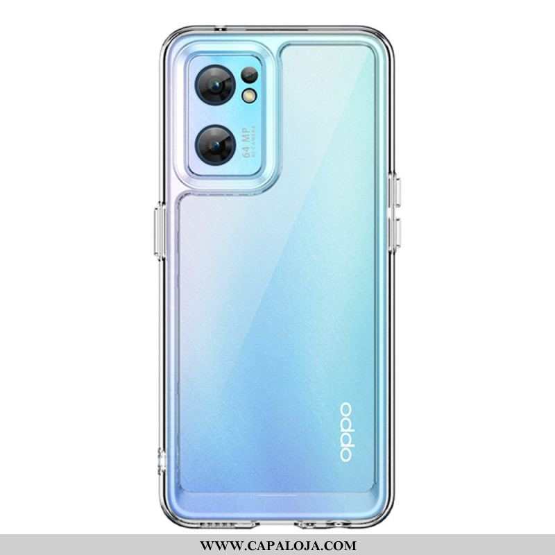 Capa Para Oppo Find X5 Lite Bordas Coloridas Transparentes Híbridas