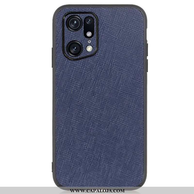 Capa Para Oppo Find X5 Pro Couro Texturizado Genuíno