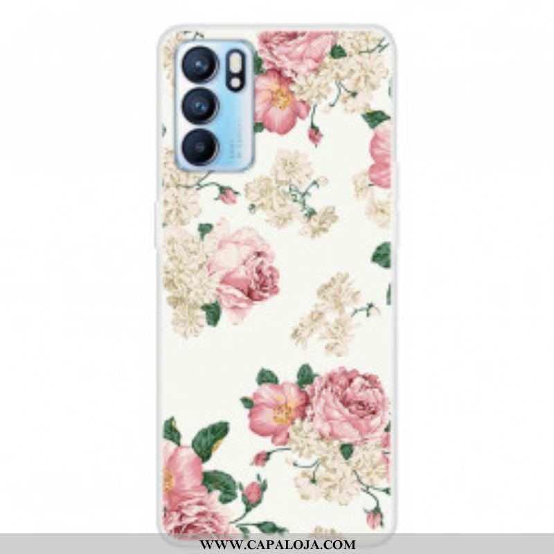 Capa Para Oppo Reno 6 5G Flores Da Liberdade Sem Costura