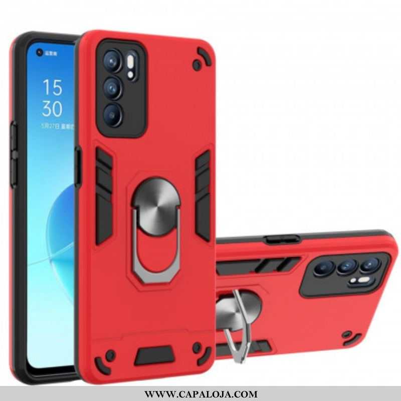 Capa Para Oppo Reno 6 5G Porta-anel Destacável