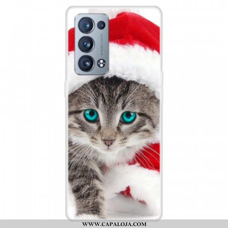 Capa Para Oppo Reno 6 Pro 5G Gatinho De Natal