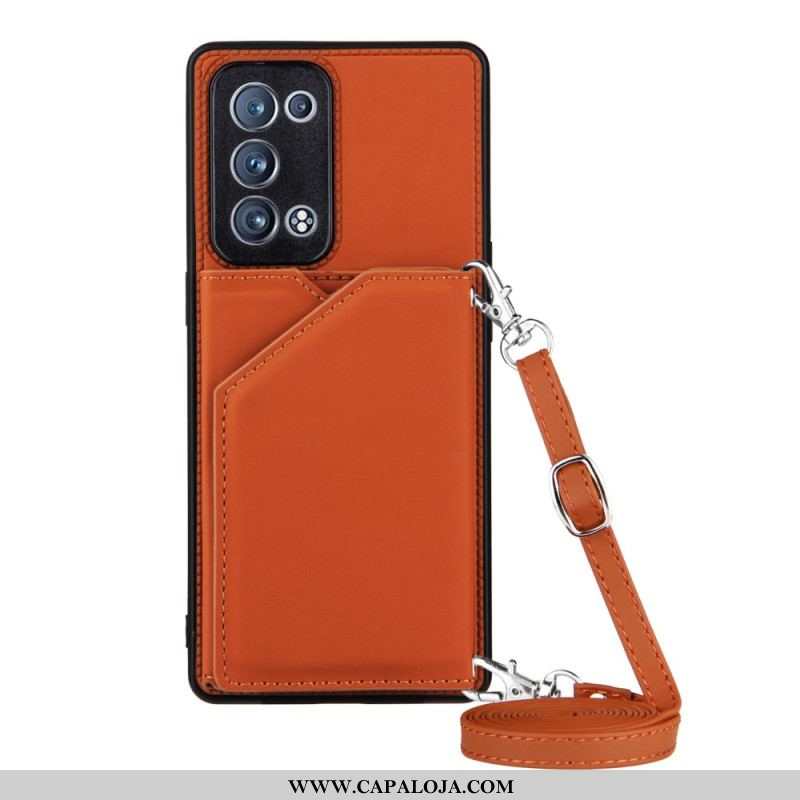 Capa Para Oppo Reno 6 Pro 5G Porta-cartões E Alça De Ombro