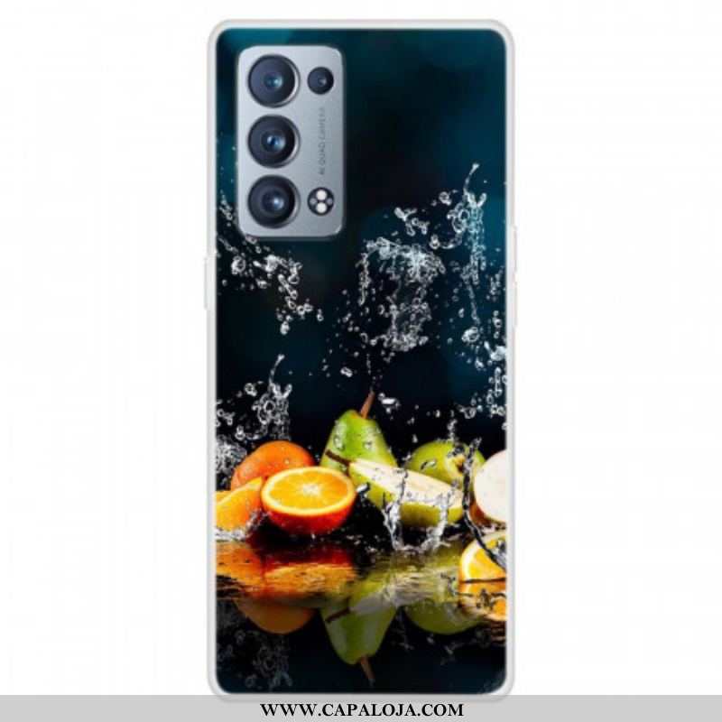 Capa Para Oppo Reno 6 Pro 5G Trompe L'oeil Frutas E Água