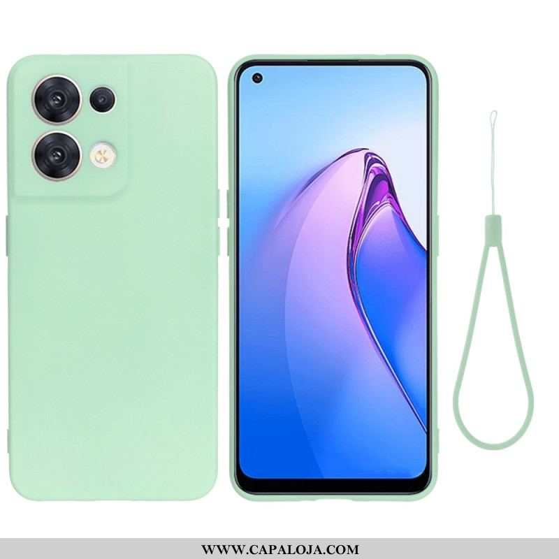 Capa Para Oppo Reno 8 De Cordão Tiras De Silicone Líquido