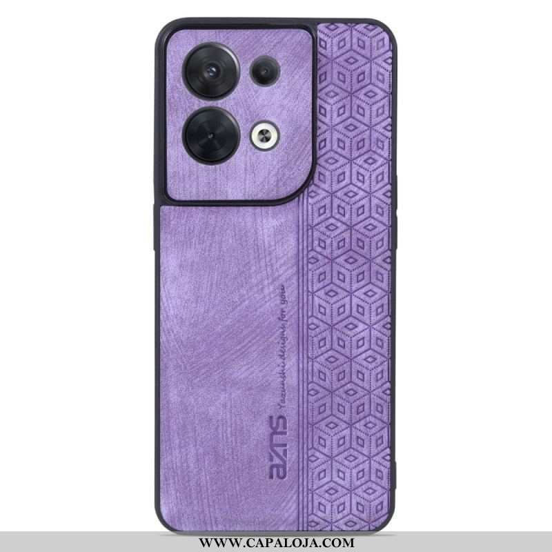 Capa Para Oppo Reno 8 Efeito Couro Azns