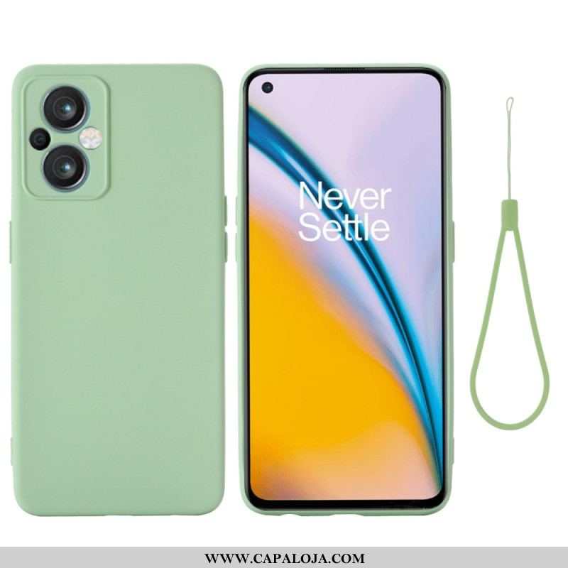 Capa Para Oppo Reno 8 Lite De Cordão Tiras De Silicone Líquido