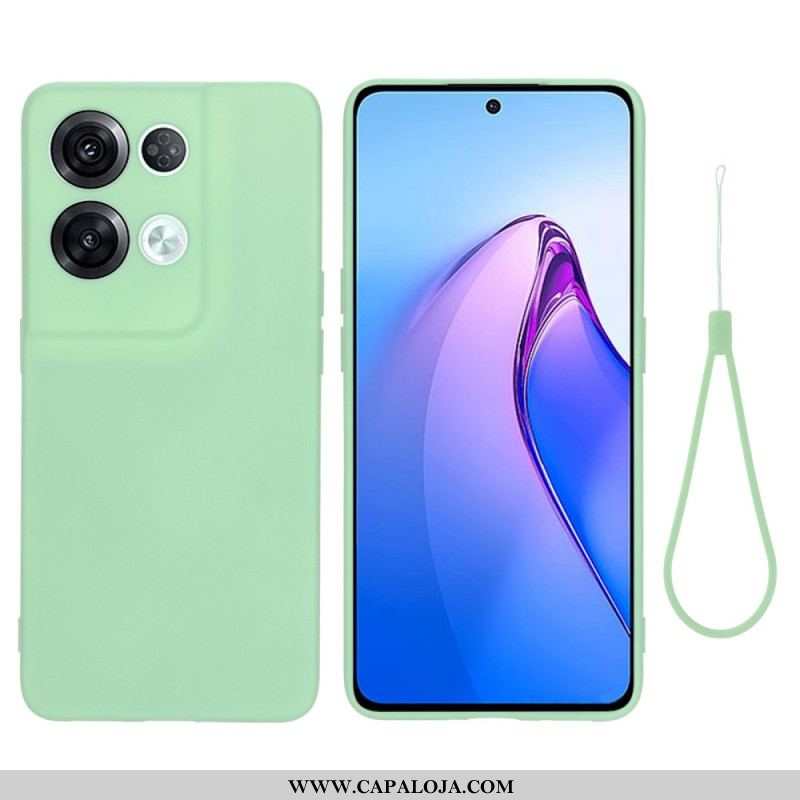 Capa Para Oppo Reno 8 Pro De Cordão Tiras De Silicone Líquido