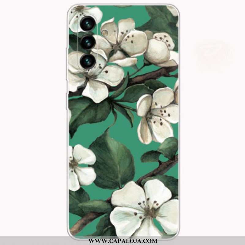 Capa Para Samsung Galaxy A13 5G / A04s Flores Brancas Pintadas