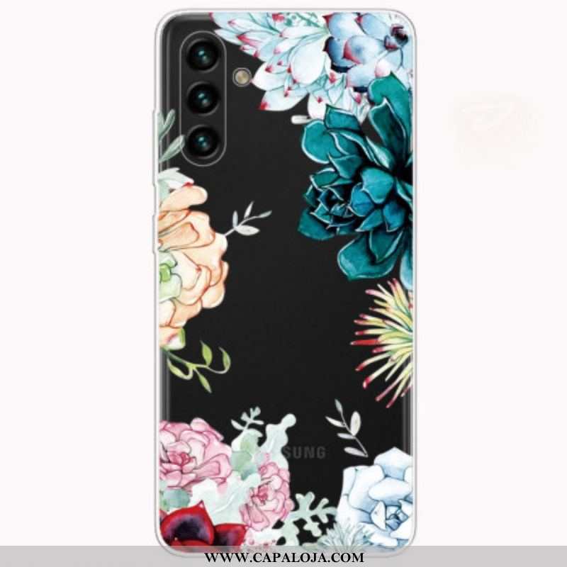 Capa Para Samsung Galaxy A13 5G / A04s Flores Em Aquarela