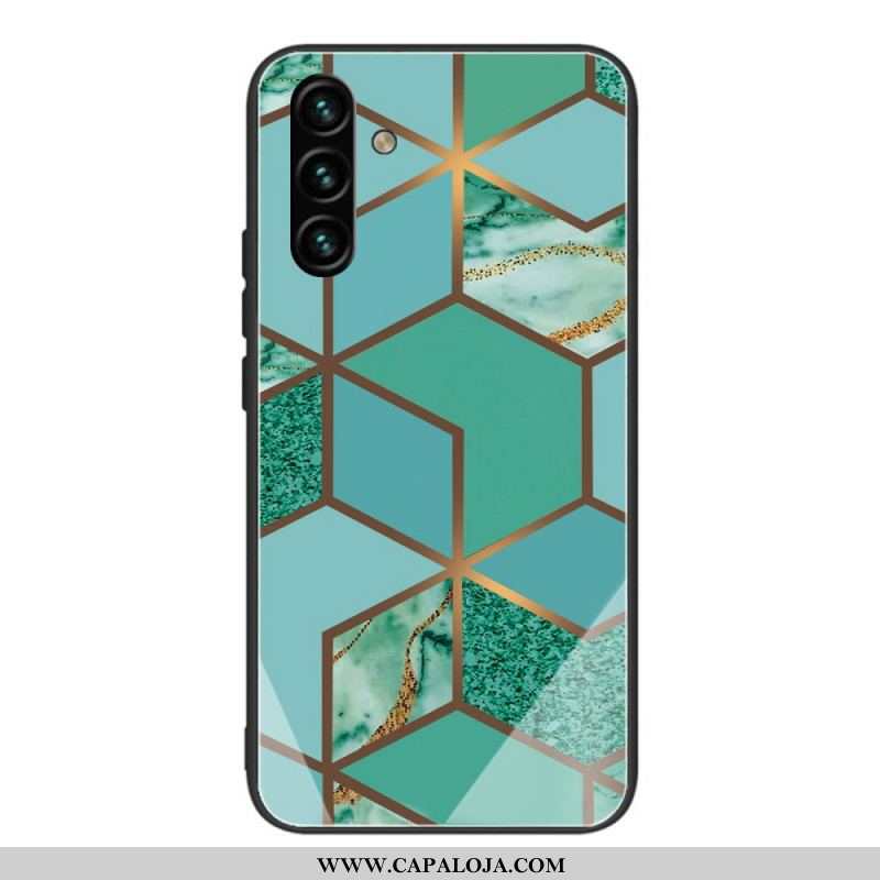 Capa Para Samsung Galaxy A13 5G / A04s Geometria Mármore Vidro Temperado