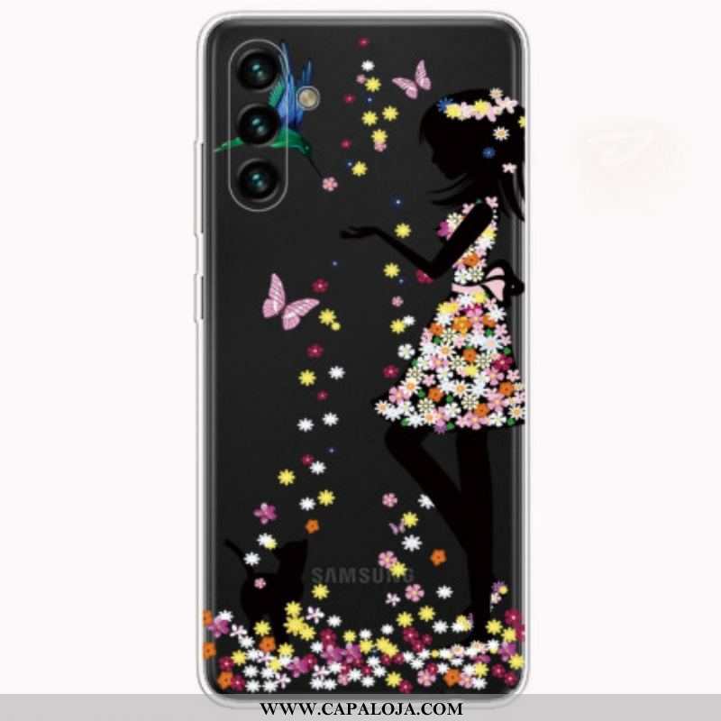 Capa Para Samsung Galaxy A13 5G / A04s Linda Cabeça De Flor