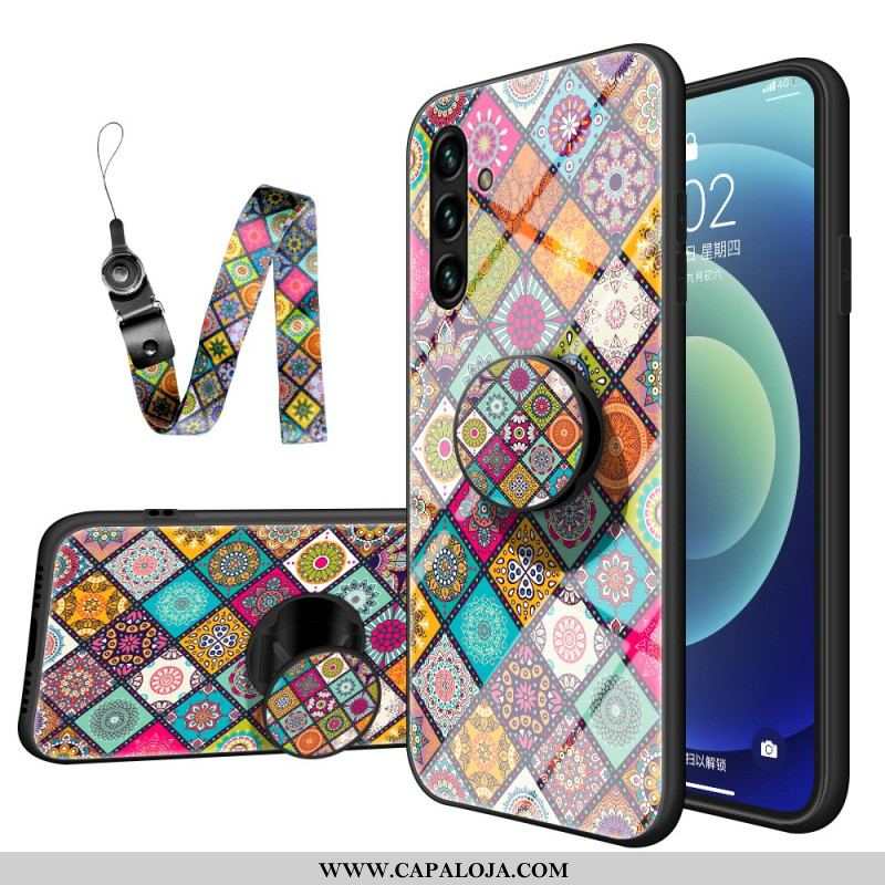 Capa Para Samsung Galaxy A13 5G / A04s Suporte Magnético Patchwork