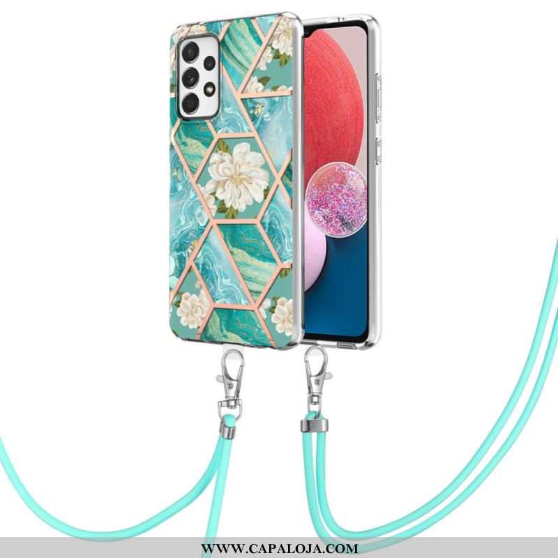 Capa Para Samsung Galaxy A13 De celular Com Cordão De Flor