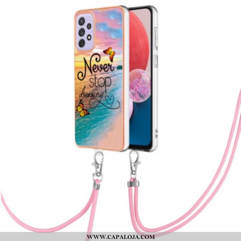 Capa Para Samsung Galaxy A13 De celular Cordão Nunca Pare De Sonhar