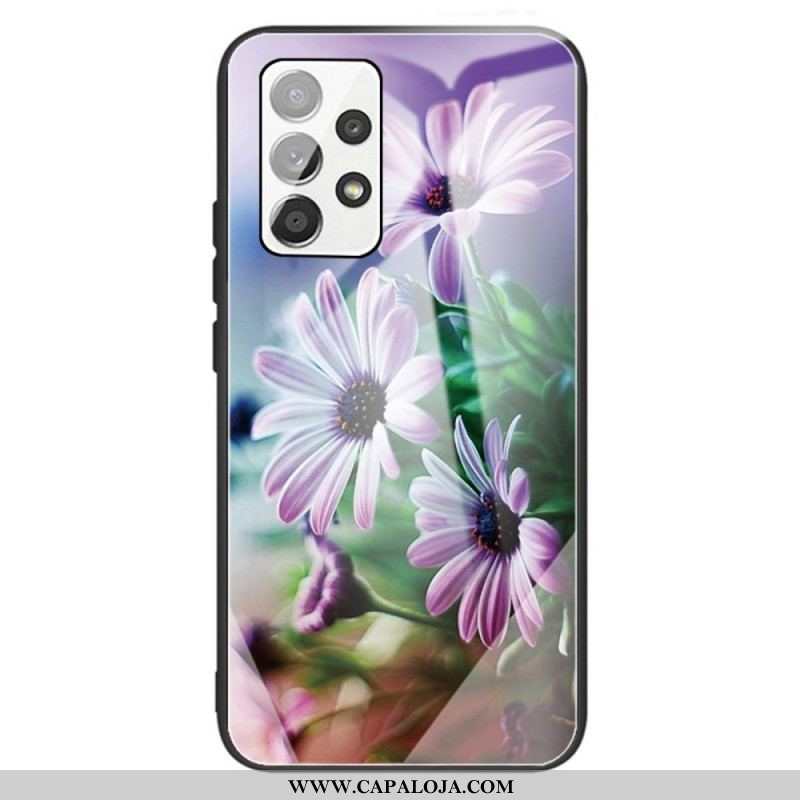 Capa Para Samsung Galaxy A13 Flores De Vidro Temperado