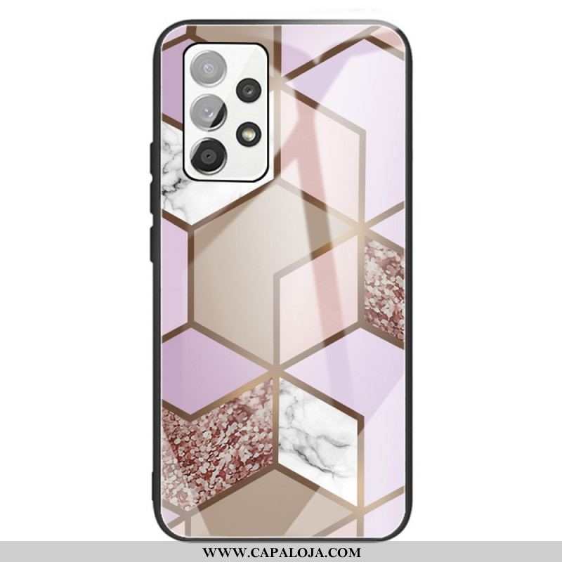 Capa Para Samsung Galaxy A13 Geometria Mármore Vidro Temperado