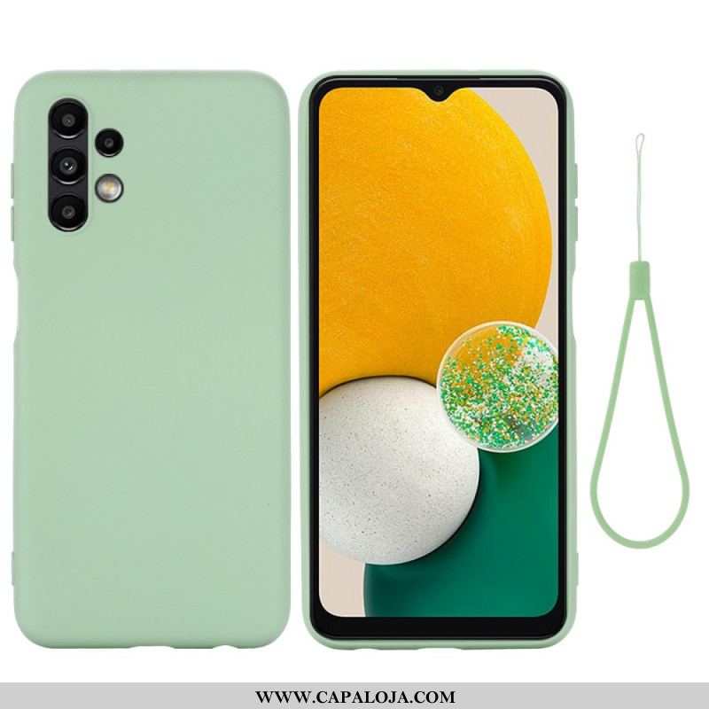 Capa Para Samsung Galaxy A13 Silicone Líquido Com Cordão