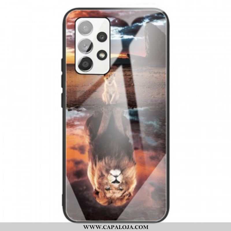 Capa Para Samsung Galaxy A13 Vidro Temperado Do Sonho Do Filhote De Leão