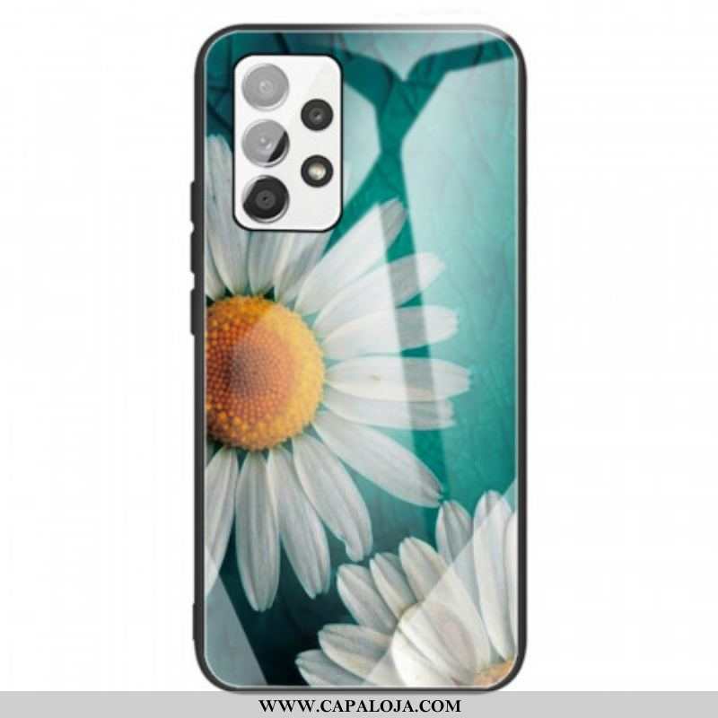 Capa Para Samsung Galaxy A13 Vidro Temperado Margarida