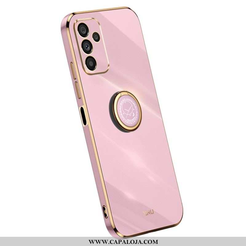 Capa Para Samsung Galaxy A14 / A14 5G Bordas Douradas Com Suporte De Anel