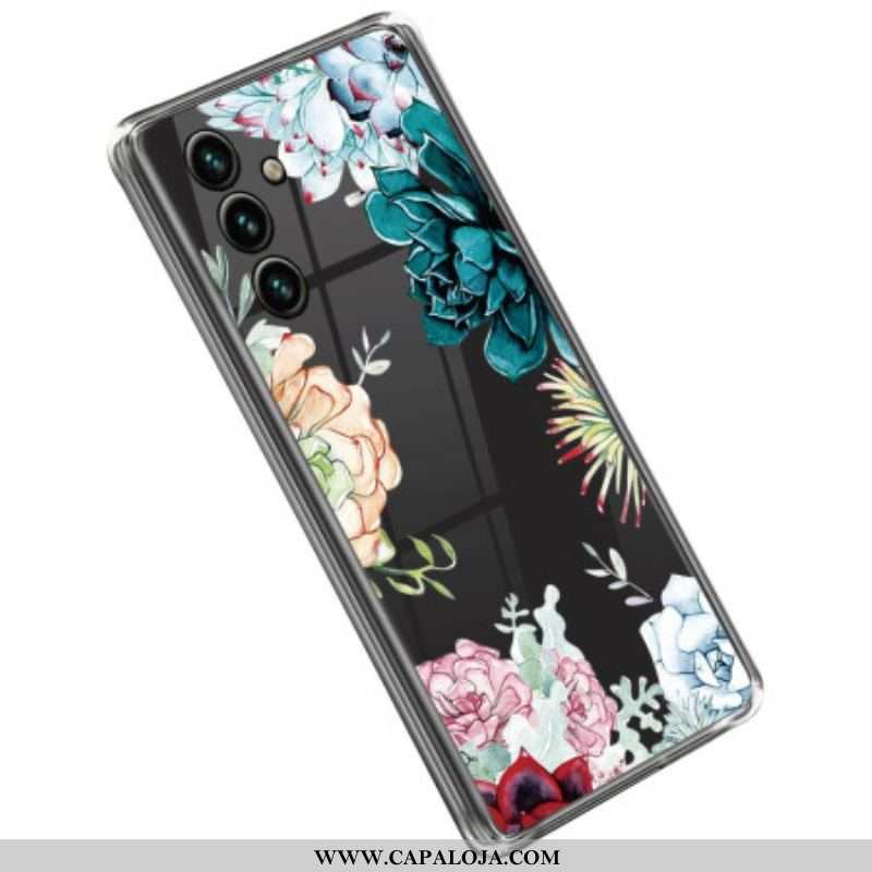 Capa Para Samsung Galaxy A14 / A14 5G Buquê De Flores Sem Costura