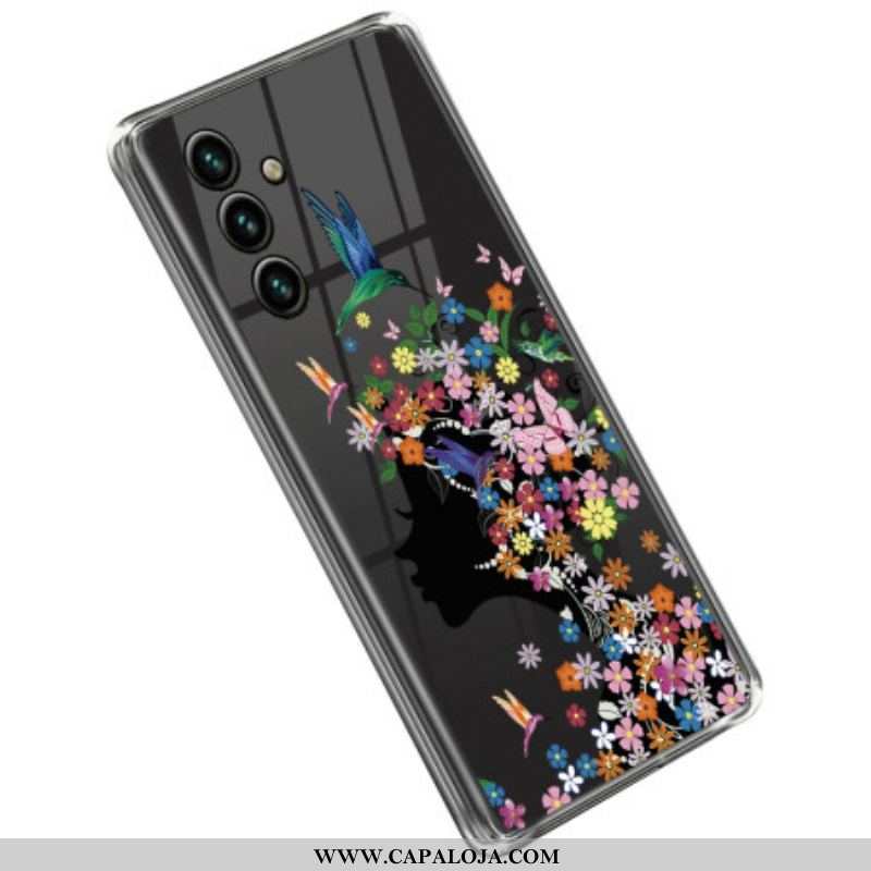 Capa Para Samsung Galaxy A14 / A14 5G Cabeça De Flor Transparente