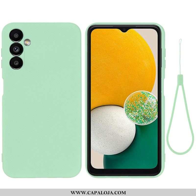 Capa Para Samsung Galaxy A14 / A14 5G De Cordão Tiras De Silicone Líquido