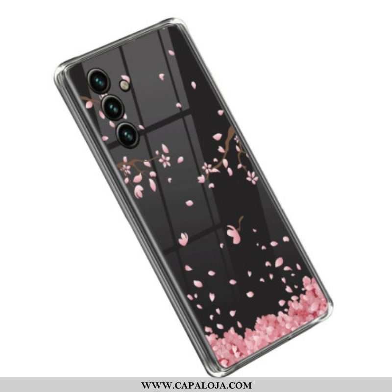 Capa Para Samsung Galaxy A14 / A14 5G Flores Rosa Sem Costura