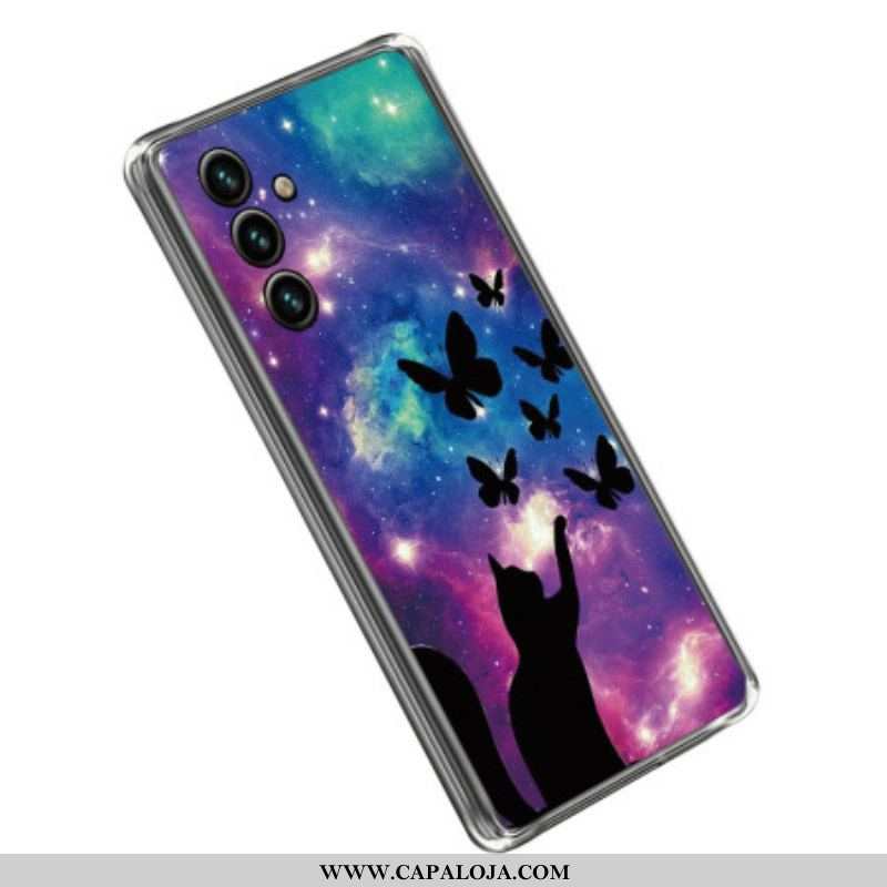 Capa Para Samsung Galaxy A14 / A14 5G Silicone Gato Espacial