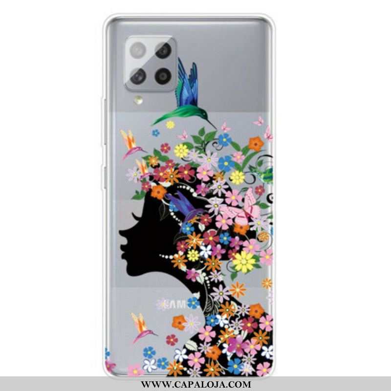 Capa Para Samsung Galaxy A42 5G Linda Cabeça De Flor