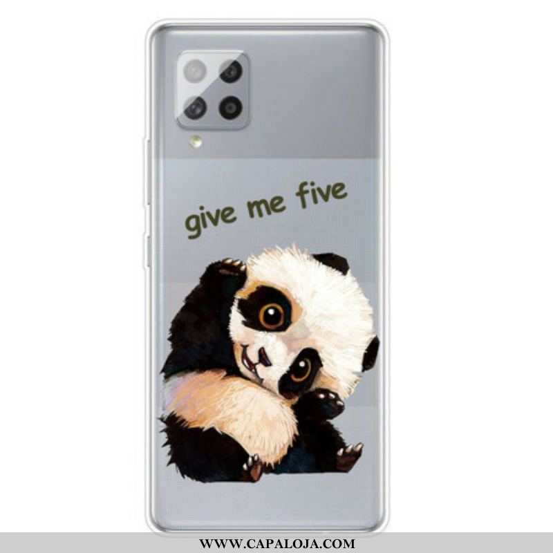 Capa Para Samsung Galaxy A42 5G Panda Sem Costura Dá-me Cinco