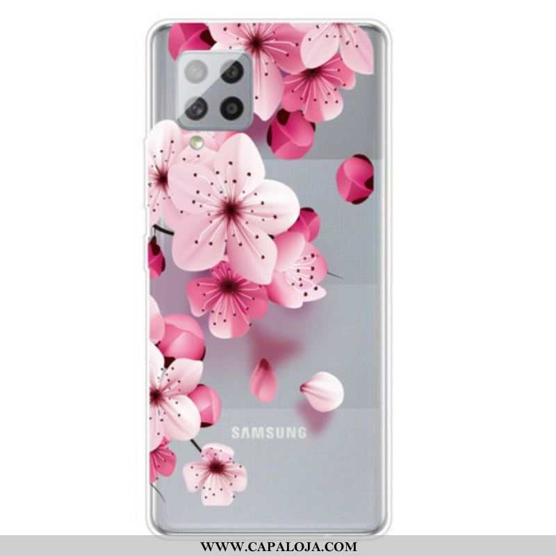 Capa Para Samsung Galaxy A42 5G Pequenas Flores Cor De Rosa