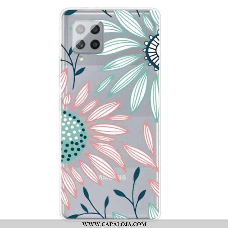 Capa Para Samsung Galaxy A42 5G Uma Flor Transparente