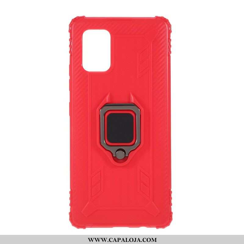 Capa Para Samsung Galaxy A51 5G Anel E Fibra De Carbono