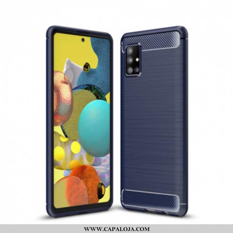 Capa Para Samsung Galaxy A51 5G Fibra De Carbono Escovada