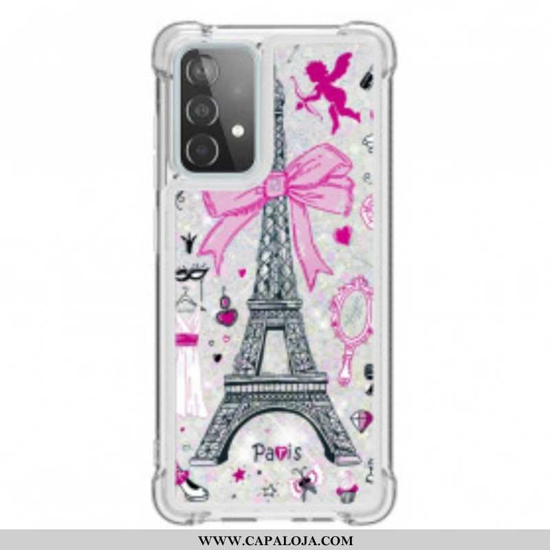 Capa Para Samsung Galaxy A52 4G / A52 5G / A52s 5G As Lantejoulas Da Torre Eiffel