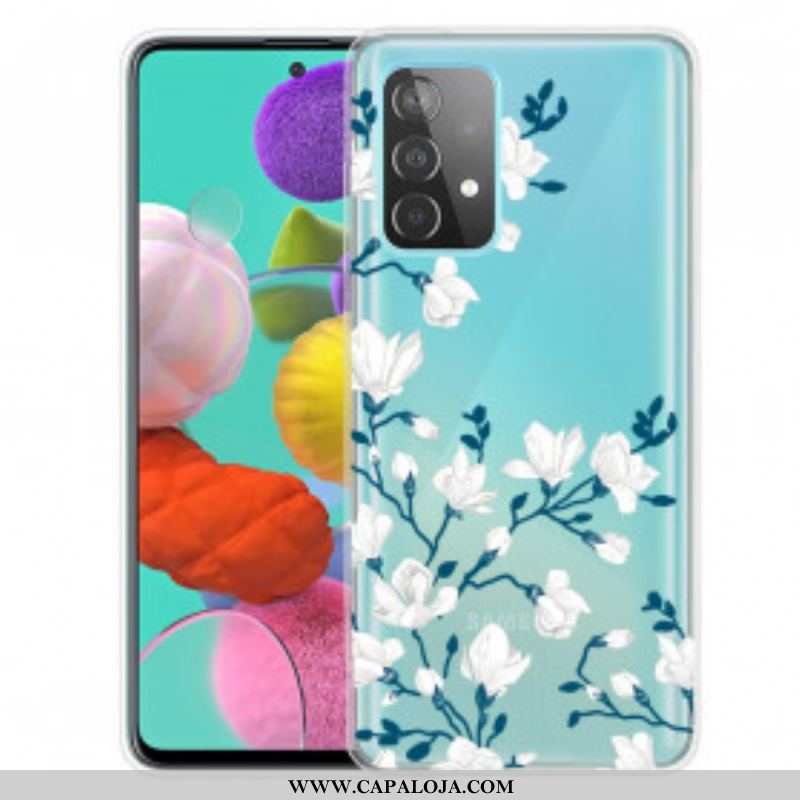 Capa Para Samsung Galaxy A52 4G / A52 5G / A52s 5G Flores Brancas