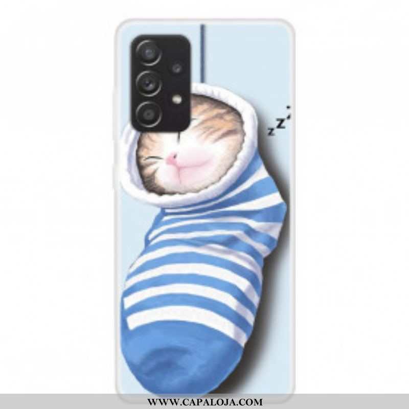 Capa Para Samsung Galaxy A52 4G / A52 5G / A52s 5G Gatinho Dormindo