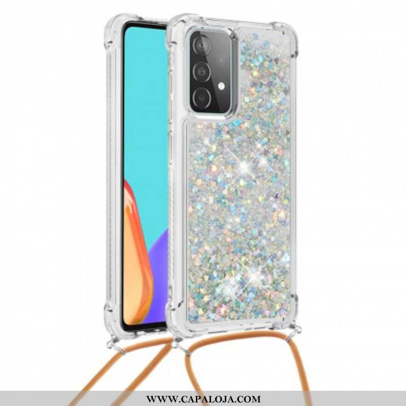 Capa Para Samsung Galaxy A52 4G / A52 5G / A52s 5G Lantejoulas Com Cordão