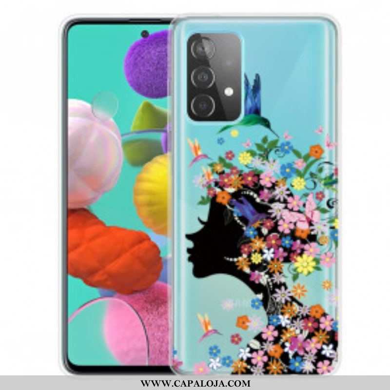 Capa Para Samsung Galaxy A52 4G / A52 5G / A52s 5G Linda Cabeça De Flor