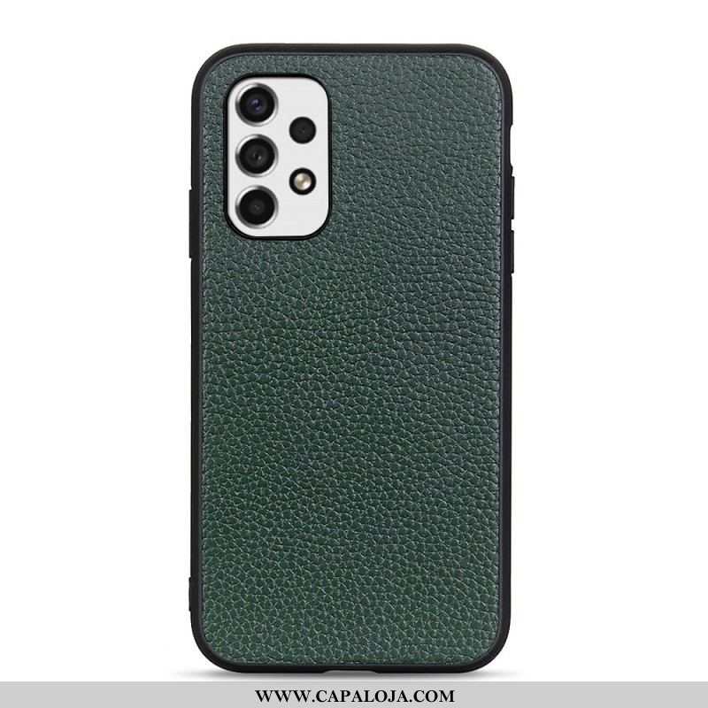 Capa Para Samsung Galaxy A53 5G Couro Lichia Genuíno